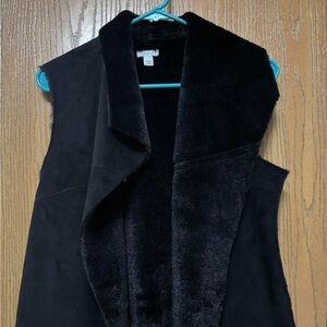Black Faux Fur Vest